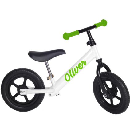 Moje odrážadlo s menom - bielo jablkovozelené