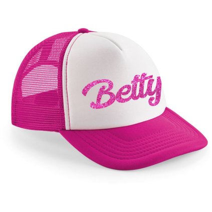 dětská kšiltovka se jménem dle přání - bílo růžová se třpytivým nápisem