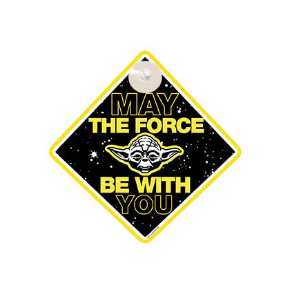 Tabuľka do auta s prísavkou Dieťa v aute - BABY ON BOARD - STAR WARS - MAY THE FORCE BE WITH YOU
