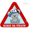 Samolepka na auto s reflexním textem - medvídek Balu