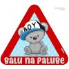 Samolepka na auto - s reflexným textom - medvedík Balu