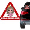 Samolepka na auto trojuholník dievčatko Nela