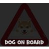 Samolepka na auto - s reflexným textom a psíkom - SHIBA INU