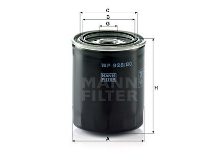 Olejový filtr MANN-FILTER WP 928/80