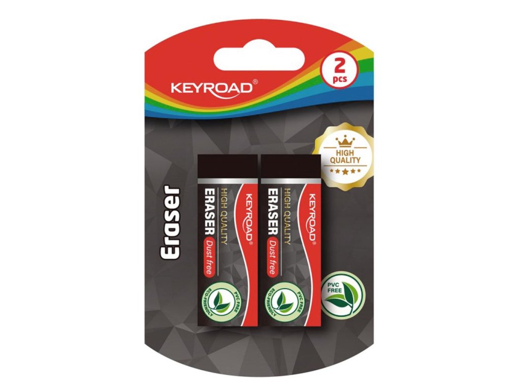 Guma KEYROAD technická, blister 2 ks, čierna