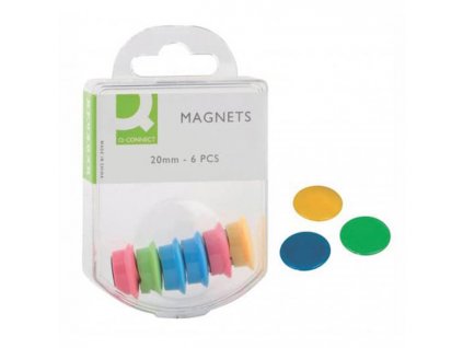 Magnety Q-CONNECT 20mm mix farieb 6 ks