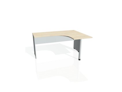 Pracovný stôl Gate, ergo, ľavý, 160x75,5x120 cm, agát/sivá