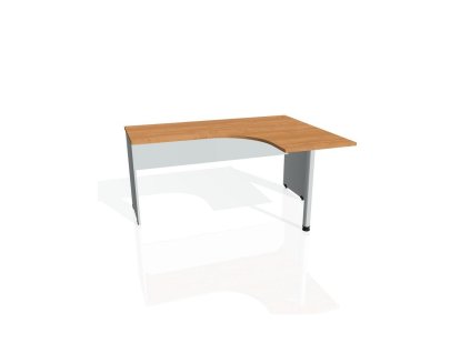 Pracovný stôl Gate, ergo, ľavý, 160x75,5x120 cm, jelša/sivá