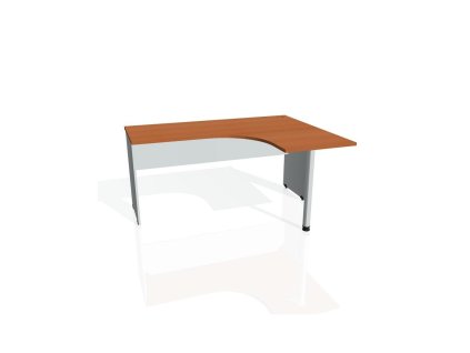 Pracovný stôl Gate, ergo, ľavý, 160x75,5x120 cm, čerešňa/sivá