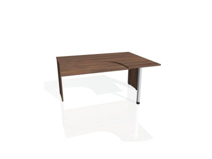 Pracovný stôl Gate, ergo, ľavý, 160x75,5x120 cm, orech/orech