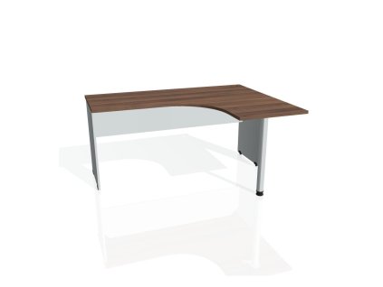 Pracovný stôl Gate, ergo, ľavý, 160x75,5x120 cm, orech/sivá