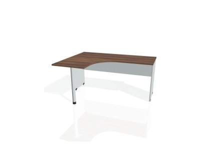 Pracovný stôl Gate, ergo, pravý, 160x75,5x120 cm, orech/sivá
