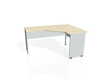 Pracovný stôl Gate, ergo, ľavý, 160x75,5x120 cm, agát/sivá