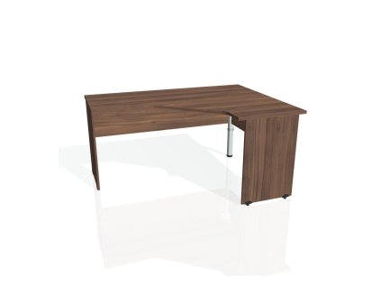 Pracovný stôl Gate, ergo, ľavý, 160x75,5x120 cm, orech/orech