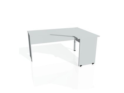 Pracovný stôl Gate, ergo, ľavý, 160x75,5x120 cm, sivá/sivá