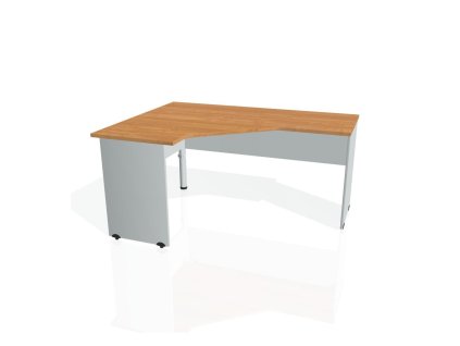 Pracovný stôl Gate, ergo, pravý, 160x75,5x120 cm, jelša/sivá