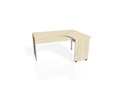 Pracovný stôl Gate, ergo, ľavý, 160x75,5x120 cm, agát/agát