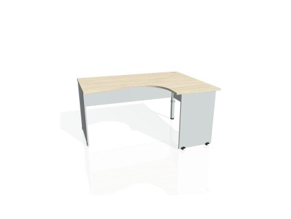 Pracovný stôl Gate, ergo, ľavý, 160x75,5x120 cm, agát/sivá
