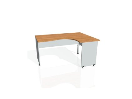 Pracovný stôl Gate, ergo, ľavý, 160x75,5x120 cm, jelša/sivá