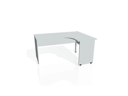 Pracovný stôl Gate, ergo, ľavý, 160x75,5x120 cm, sivá/sivá