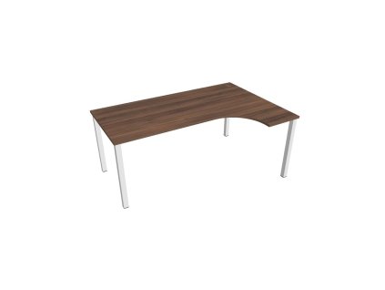 Pracovný stôl Uni, ergo, ľavý, 180x75,5x120 cm, orech/biela