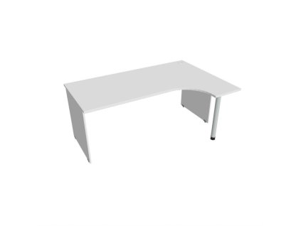 Pracovný stôl Gate, ergo, ľavý, 180x75,5x120 cm, biela/biela