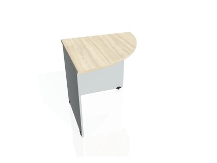 Doplnkový stôl Gate, pravý, 80x75,5x80 cm, agát/sivá