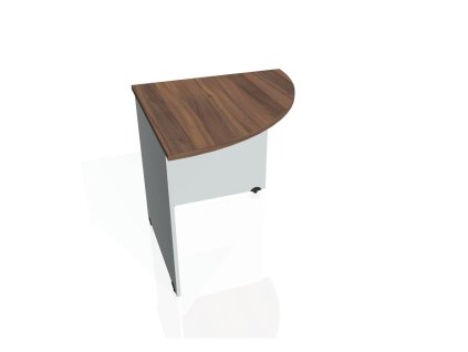 Doplnkový stôl Gate, pravý, 80x75,5x80 cm, orech/sivá