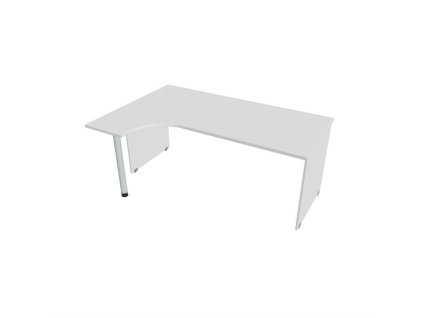 Pracovný stôl Gate, ergo, pravý, 180x75,5x120 cm, biela/biela