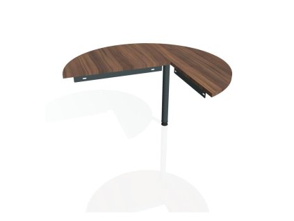 Doplnkový stôl Gate, ľavý, 120x75,5 cm, orech/kov