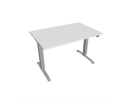 Pracovný stôl Motion, ZO, 2S, 120x70,5-120,5x80 cm, biela/sivá