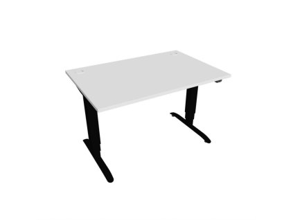 Pracovný stôl Motion, ZO, 3S, 120x61 - 128x80 cm, biela/čierna