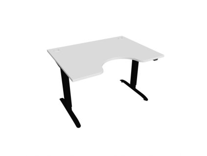 Pracovný stôl Motion Ergo, ZO, 2S, 120x70,5-120,5x90 cm, biela/čierna