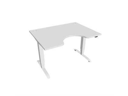 Pracovný stôl Motion Ergo, ZO, 3S, 120x61-128x90 cm, biela/biela