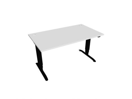 Pracovný stôl Motion, ZO, 3S, 140x61 - 128x80 cm, biela/čierna