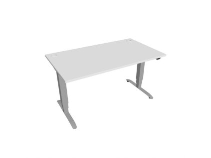 Pracovný stôl Motion, ZO, 3S, 140x61 - 128x80 cm, biela/sivá
