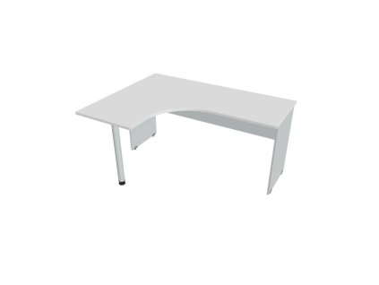 Pracovný stôl Gate, ergo, pravý, 160x75,5x120 cm, biely/sivý