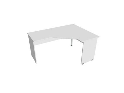 Pracovný stôl Gate, ergo, ľavý, 160x75,5x120 cm, biely/biely