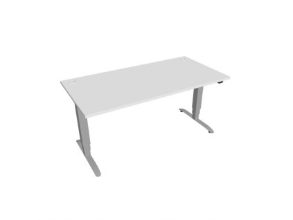 Pracovný stôl Motion, ZO, 3S, 160x61 - 128x80 cm, biela/sivá