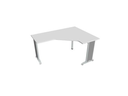 Pracovný stôl Flex, ergo, ľavý, 160x75,5x120 (60x60) cm, biela/kov