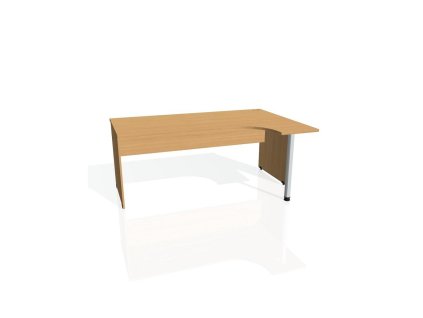 Pracovný stôl Gate, ergo, ľavý, 180x75,5x120 cm, buk/buk