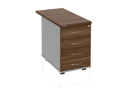 Kontajner Hobis, 40x60x80 cm, orech/sivý