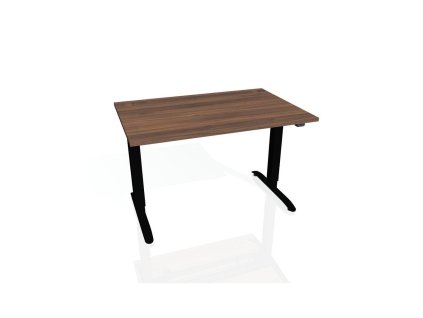 Pracovný stôl Motion, ZO, 3S, 120x61 - 128x80 cm, orech/čierna