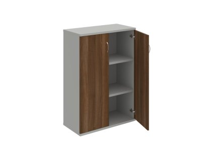 Policová skriňa Strong, 80x115,2x40 cm, orech/sivá