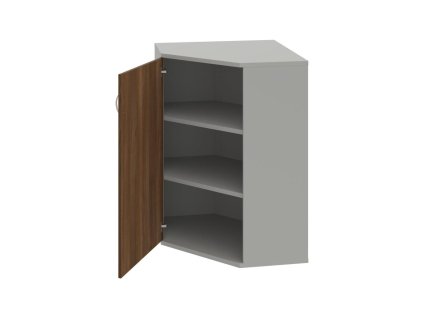 Policová skriňa Strong L, 80x115,2x40 cm, orech/sivá