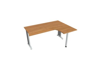 Pracovný stôl Cross, ergo, ľavý, 160x75,5x120 cm, jelša/kov