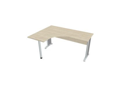 Pracovný stôl Cross, ergo, pravý, 160x75,5x120 cm, agát/kov
