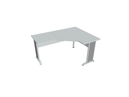 Pracovný stôl Cross, ergo, ľavý, 160x75,5x120 cm, sivá/kov