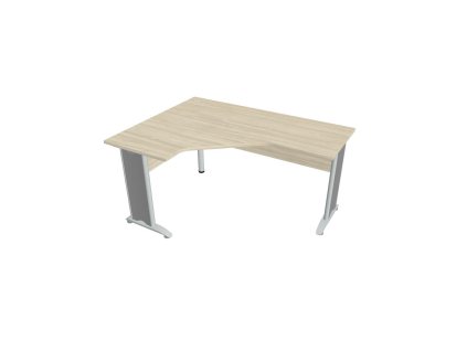 Pracovný stôl Cross, ergo, pravý, 160x75,5x120 cm, agát/kov