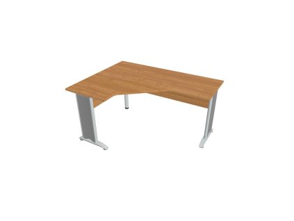 Pracovný stôl Cross, ergo, pravý, 160x75,5x120 cm, jelša/kov